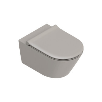 Zero WC závěsné 55×35 cm, cement mat, včetně skrytého upevnění