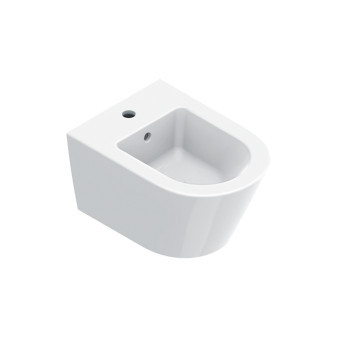 Zero bidet závěsný 50×35 cm, bílá lesk, s otvorem, včetně skrytého upevnění