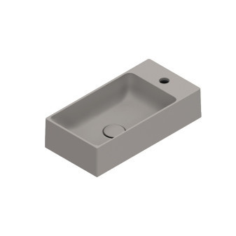 Premium umyvadlo závěsné/na desku/na nábytek 50×25 cm, cement mat, bez otvoru