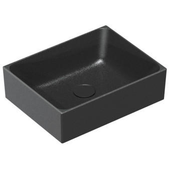 Premium umyvadlo na desku 45×35 cm, černá mat