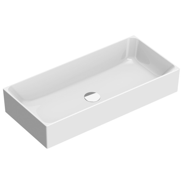 Premium umyvadlo na desku 75×35 cm, bílá lesk