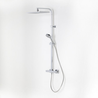 TEC SQUARE sprch.systém hranatý s hadicí, ruční sprchou a hlavovou sprchou 25x25cm,chrom