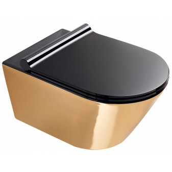 ZERO NF 55 WC závěsné, zlatá/černá