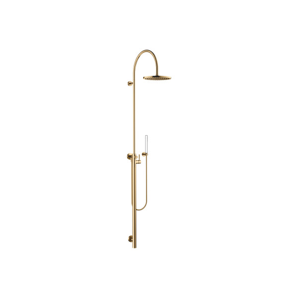 META Showerpipe, brushed Durabrass