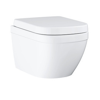 Závěsné WC EURO CERAMIC, rimless vč.sedátka Soft close, alpská bílá