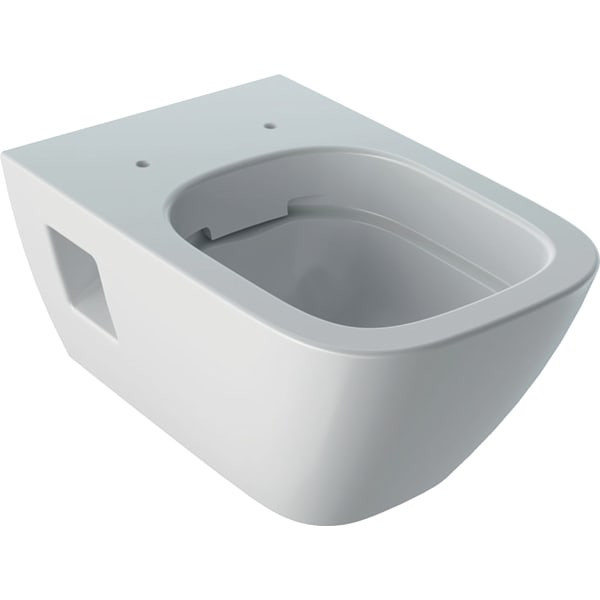 Závěsné WC Selnova Square Premium s hlubokým splachováním, částečně uzavřený tvar, Rimfree, 54cm, Bílá