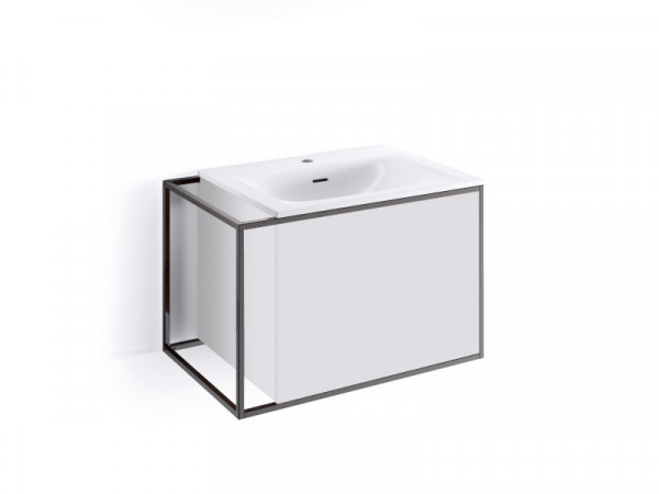 GRELA nástěnný modul skříňka+vest.zásuvka,60x46x43,5cm pod umývátko,bílý lak, lesk