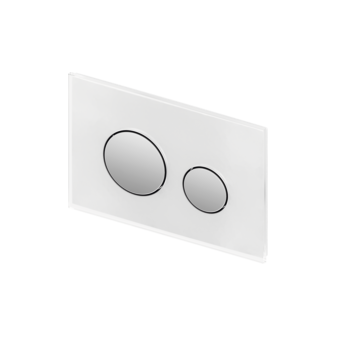 TECEloop skleněné ovládací tlačítko pro WC, sklo bílá, tlačítka lesklý chrom