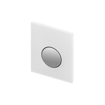 TECEloop skleněné ovládací tlačítko na pisoár včetně kartuše, sklo bílé, tlačítko lesklý chrom