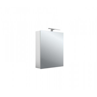 LED zrcadlová skříňka 600mm, 1 dveř.,2 police, zásuvka, vypínač, aluminium