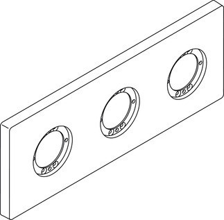 Archimodule 3-otvorová rozeta 100 x 266 mm, chrom