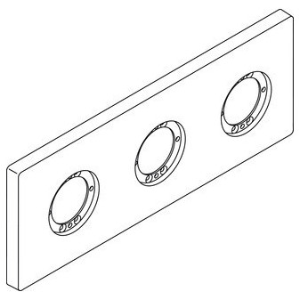 Archimodule 3-otvorová rozeta 100 x 266 mm, chrom