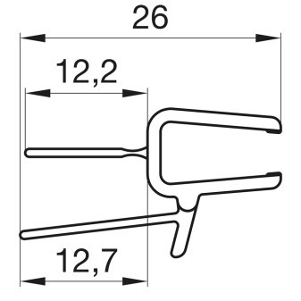 ESCURA, SWING-LINE, SWING-LINE F,TOP-LINE, ECO-LINE, FUN, SOLINO, ANNEA Vodorovné těsnění pro 6   /sklo