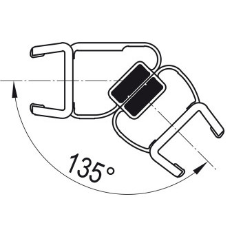 PUR Svislé magnetické těsnění 90° na 8 mm skla   /sklo