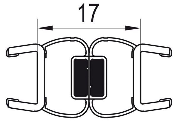 PUR Svislé magnetické těsnění 180° na 8 mm skla   /sklo