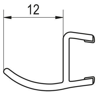 PUR Svislé těsnění na 8 mm skla   /sklo