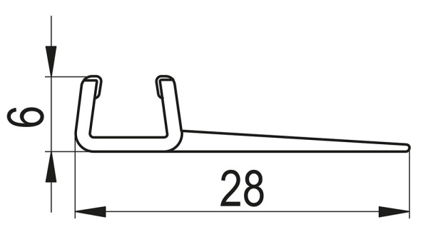 TĚSNĚNÍ DOLNÍ VODOROVNÉ 1000mm   /sklo