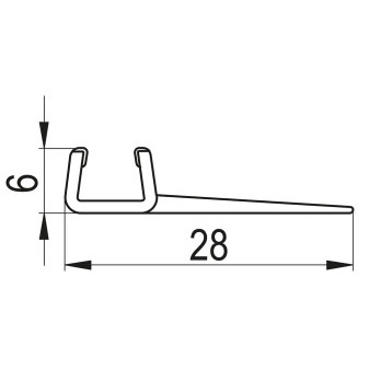 TOP-LINE Svislé těsnění pro 6 mm skla   /sklo