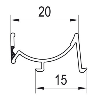 TOP Line, ECO Line Svislé těsnění pro křídlové dveře   /sklo