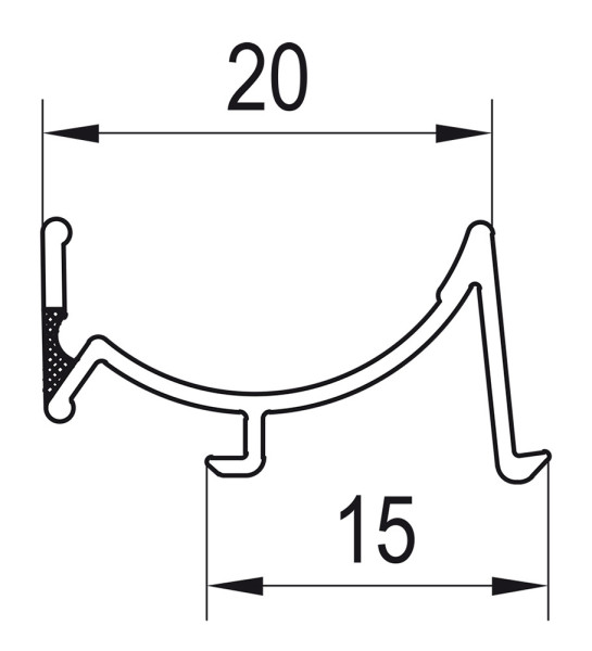 TOP Line, ECO Line Svislé těsnění pro křídlové dveře   /sklo