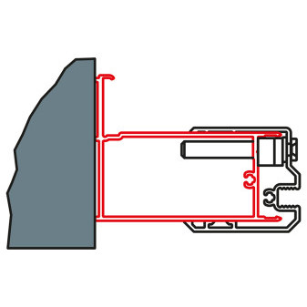 SWING-LINE, SWING-LINE F Profil k rozšíření dveří na straně madla nebo boční stěny ke zdi o 25 m