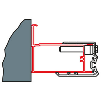 SWING-LINE, SWING-LINE F Profil k rozšíření dveří na straně pantů ke zdi o 25 mm