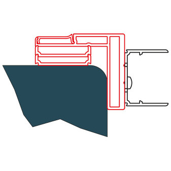 MELIA, PUR, ESCURA Profil k postrannímu upevnění do zdi   aluchrom/sklo