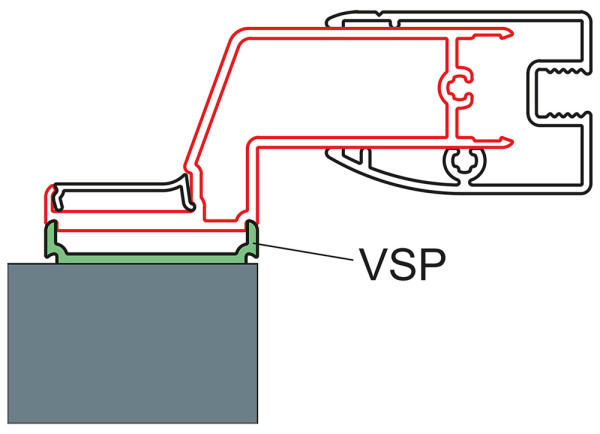 TOP-LINE, ECO-LINE Profil k postrannímu upevnění dveří nebo boční stěny   matný elox/sklo