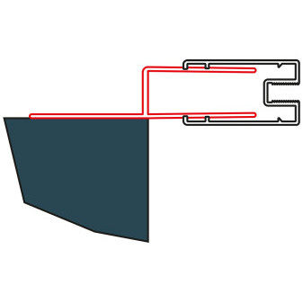 PUR light S, TOP line, ECO line, FUN Profil k postrannímu upevnění dveří nebo boční stěny   bílá/sklo