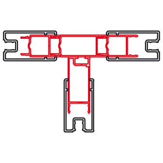 TOP-LINE, ECO-LINE Sada 4 profilů ke spojení dveří a bočních stěn u T-montáže   matný elox/sklo