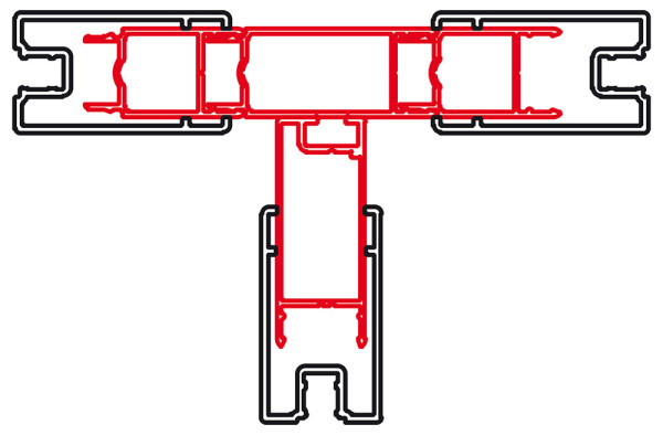 TOP-LINE, ECO-LINE Sada 4 profilů ke spojení dveří a bočních stěn u T-montáže   matný elox/sklo