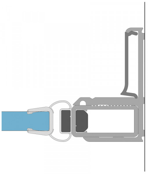 CADURA Nástěnný profil s magnetickým těsněním pro montáž do niky, otevírání ven i dovnitř   aluchrom/sklo