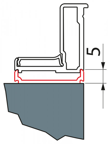 FUN Rozšiřovací profil v kombinaci s doplňkovým profilem 1998 mm aluchrom/sklo