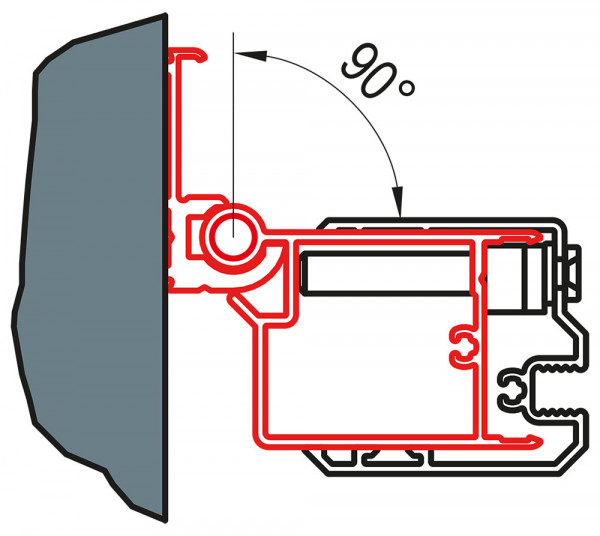 SWING-LINE, SWING-LINE F Profil k upevnění dveří na staně madla nebo boční stěny do zdi pod úhle