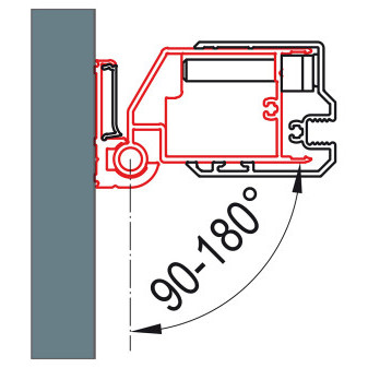 SWING-LINE, SWING-LINE F Profil k upevnění dveří na straně madla nebo boční stěny do zdi po úhle