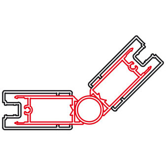 TOP-LINE, ECO-LINE Sada 3 profilů ke spojení dveří a boční stěny pod úhlem 90° až 180°   aluchrom/sklo