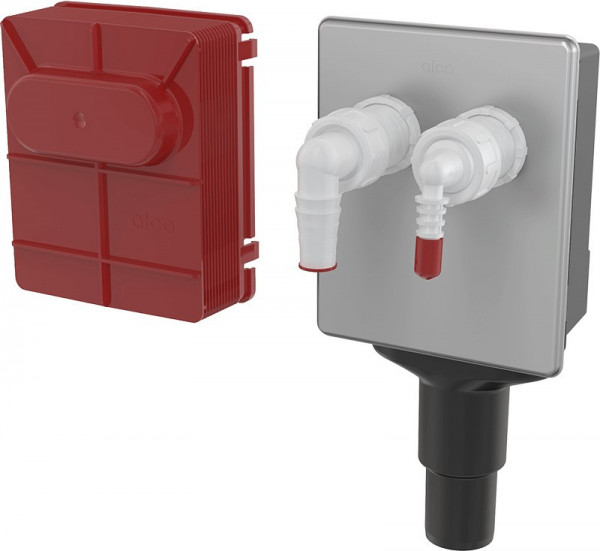 Sifon pračkový podomítkový pro napojení dvou spotřebičů, nerez DN40 a DN50