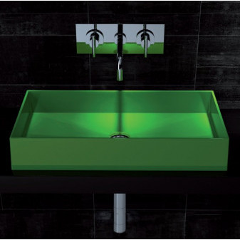 BARCHETTA umyvadlo na desku 60x30cm, materiál Siliconio, green
