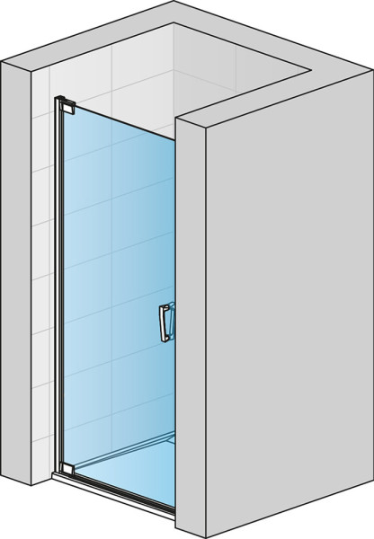 CADURA Jednokřídlé dveře levé / 1 strana rohového vstupu 1000x2000 mm aluchrom/sklo čiré