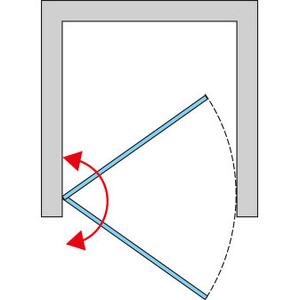 CADURA Jednokřídlé dveře levé / 1 strana rohového vstupu 1000x2000 mm černá matná/sklo čiré