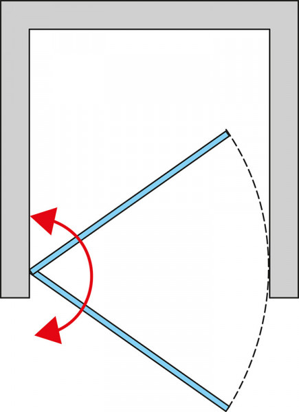 CADURA Jednokřídlé dveře levé / 1 strana rohového vstupu 1000x2000 mm černá matná/sklo čiré