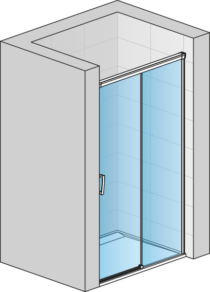 CADURA Jednodílné posuvné dveře s pevnou stěnou v rovině 1400x2000 mm bílá matná/sklo čiré