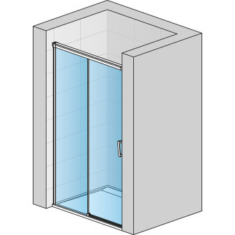 CADURA Jednodílné posuvné dveře s pevnou stěnou v rovině 1400x2000 mm bílá matná/sklo čiré