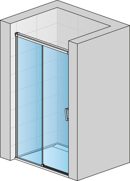 CADURA Jednodílné posuvné dveře s pevnou stěnou v rovině 1400x2000 mm bílá matná/sklo čiré
