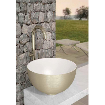 Umyvadlo COCOON TeknoForm - brushed platinum/white D492 H298