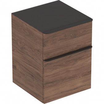 Boční skříňka Smyle Square se dvěma zásuvkami, 45x60x47cm, Ořech hickory