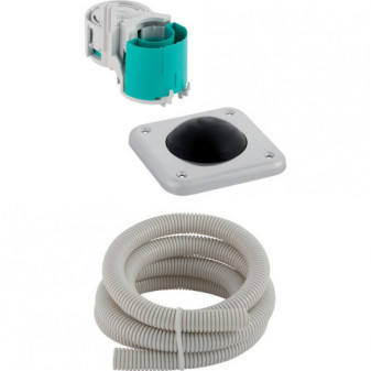 Ovládání WC s pneumatickým ovládáním splachování, 1 množství splachování, nožní tlačítko do podlahy, Nerezová ocel