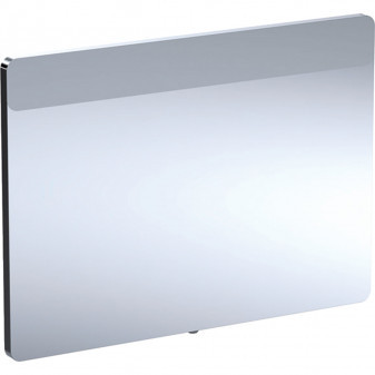 Zrcadlo s osvětlením Option Square, osvětlení shora, 90x65cm, Hliník kartáčovaný