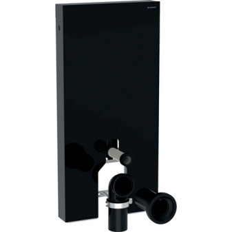 Sanitární modul Geberit Monolith Plus pro stojící WC, 101 cm, čelo ze skla: sklo černé, hliník č