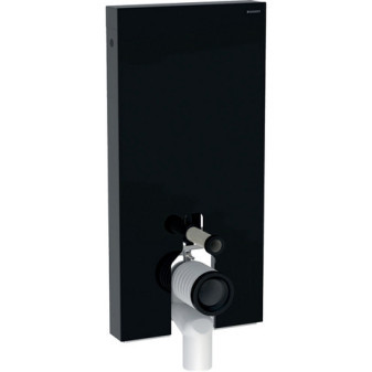 Sanitární modul Geberit Monolith Plus pro stojící WC, 101 cm, čelo ze skla: sklo černé, hliník č